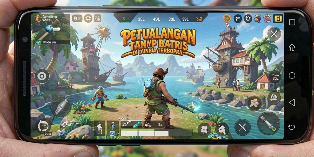 Screenshot utama 33L menunjukkan aksinya dalam dunia terbuka yang luas.