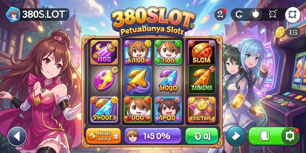 Skrinsut gameplay menarik 380SLOT dengan karakter anime.