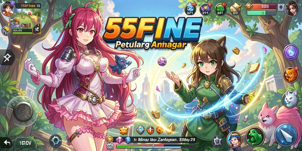 Tampilan gameplay menarik dalam dunia anime yang menakjubkan.