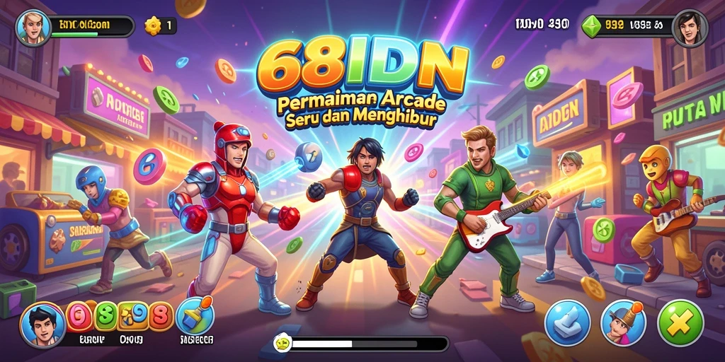 Tampilan gameplay 68IDN dengan aksi Arcade yang seru.