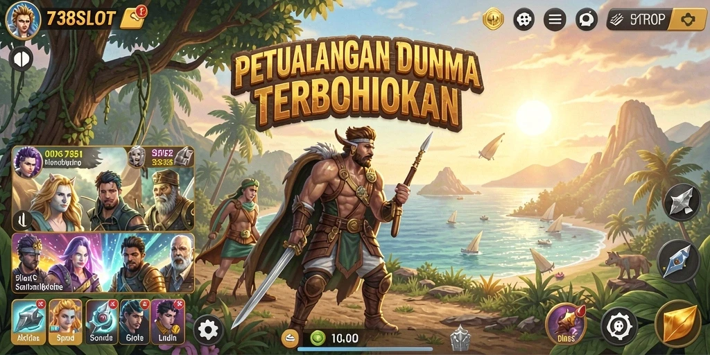 Screenshot gameplay 738SLOT yang menunjukkan dunia terbuka yang luas.
