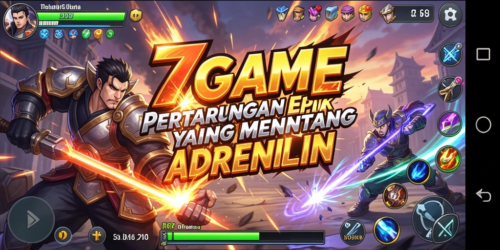 Screenshot 7GAME menampilkan aksi pertarungan yang seru dan dramatis.
