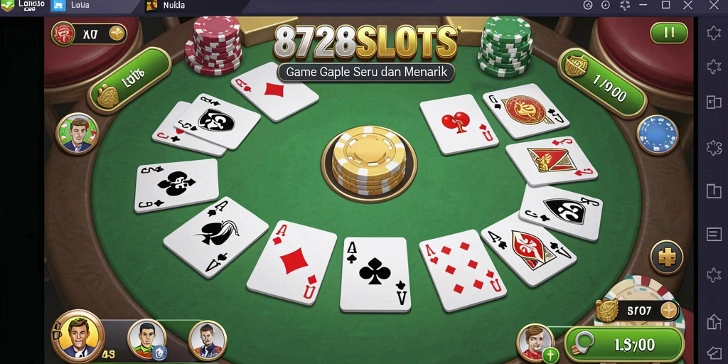 Tampilan menarik dari gameplay Gaple di 8728SLOTS.