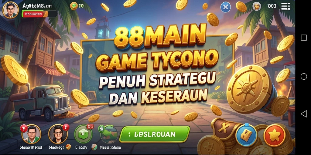 Tampilan gameplay <strong>88MAIN</strong> saat membangun usaha yang sukses.