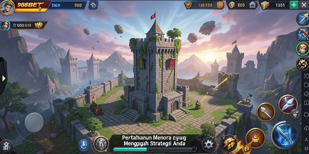 Tampilan permainan 988BET yang mendebarkan dalam genre Tower Defense.