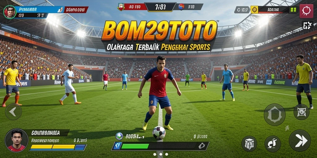 Screenshot utama BOM29TOTO menampilkan gameplay olahraga yang seru dan interaktif.