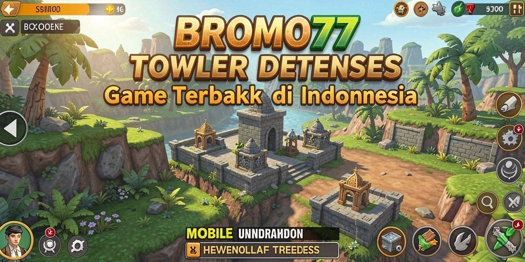 Tampilan gameplay BROMO77 dalam aksi Tower Defense yang mendebarkan.