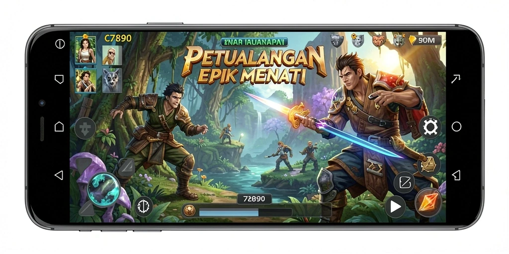Gameplay seru C7890 dalam dunia petualangan yang menantang.