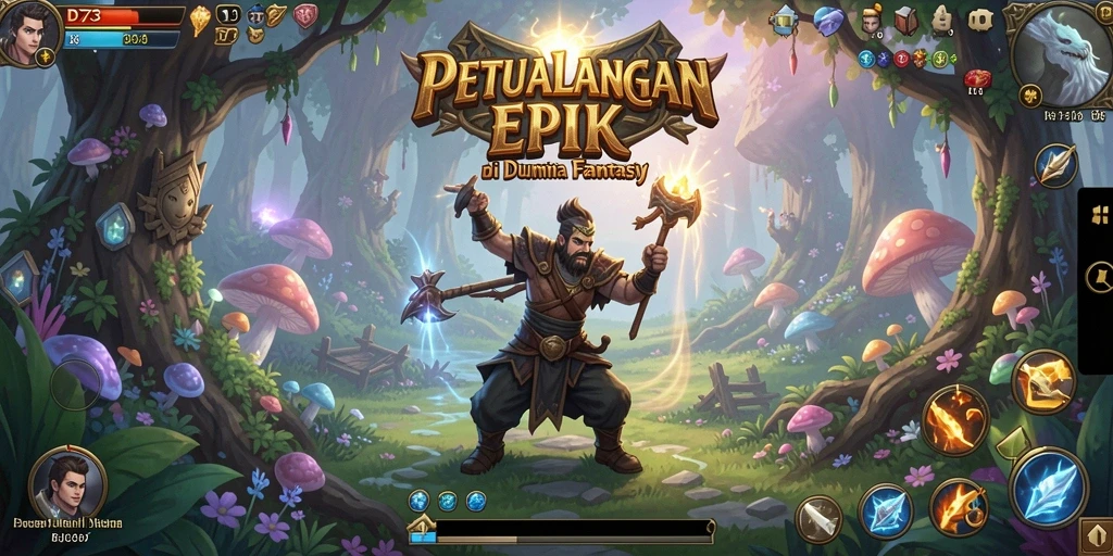 Gameplay D73 yang mengasyikkan di dunia RPG yang menawan.