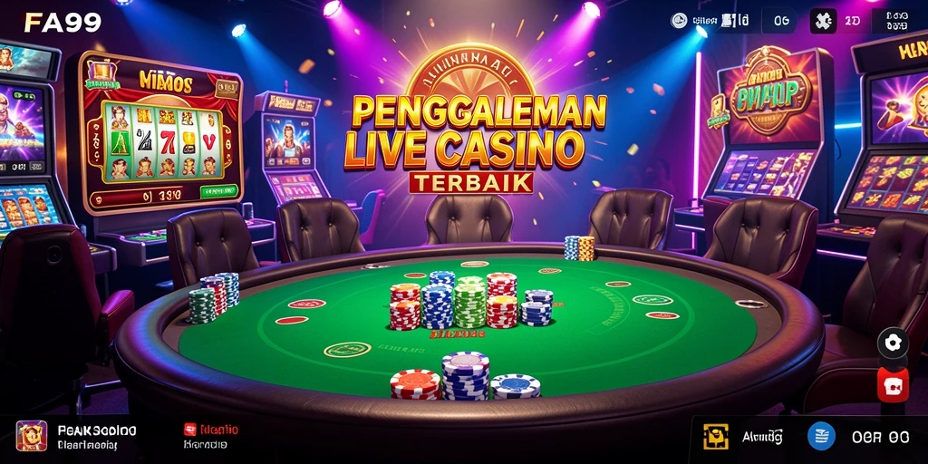 Tampilan gameplay menarik dari FA99 Live Casino yang menampilkan dealer langsung.
