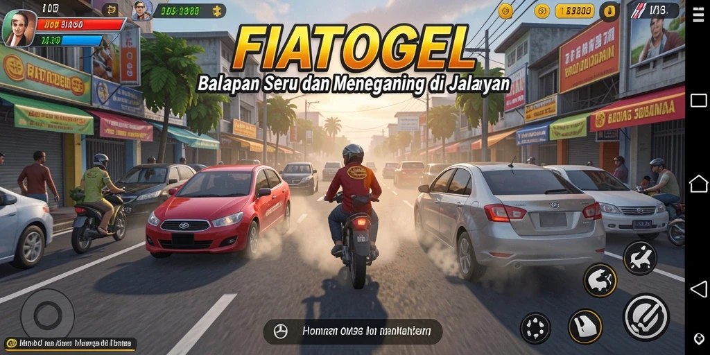Tampilan gameplay menakjubkan dalam balapan cepat dan seru.