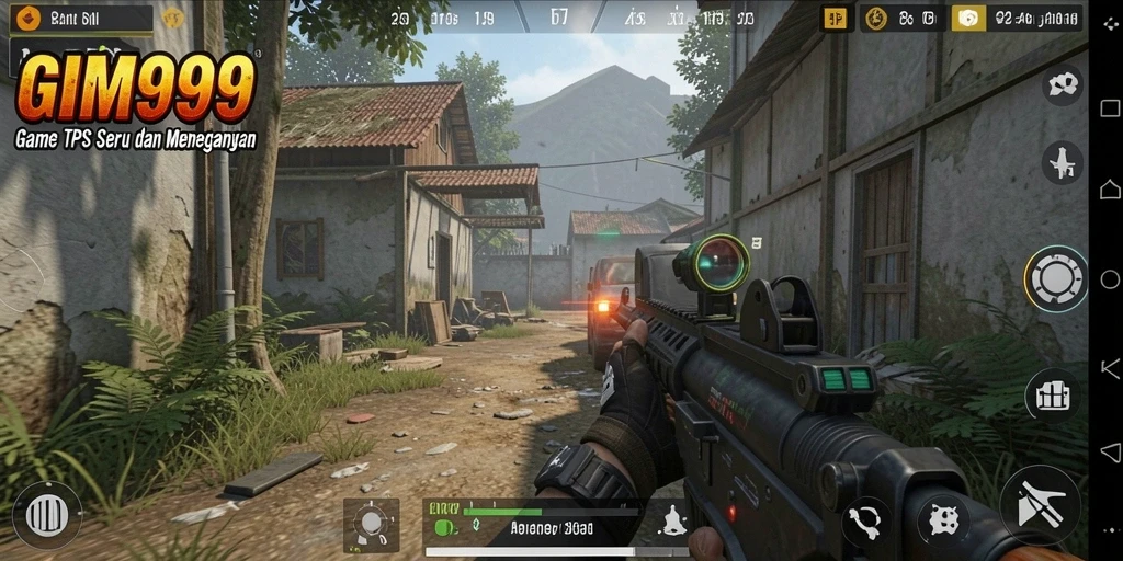 Screenshot GIM999 menunjukkan aksi seru dari gameplay TPS.