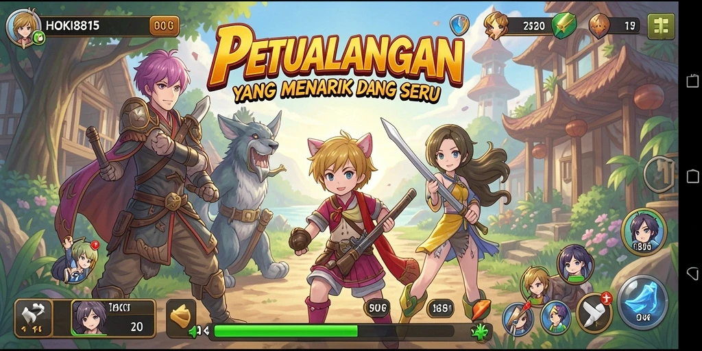 Tampilan gameplay <strong>HOKI8815</strong> yang memukau dengan karakter anime.