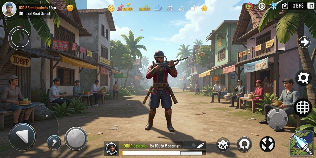 Screenshot gameplay IDRRP menunjukkan interaksi mendalam pemain dengan dunia simulasi.