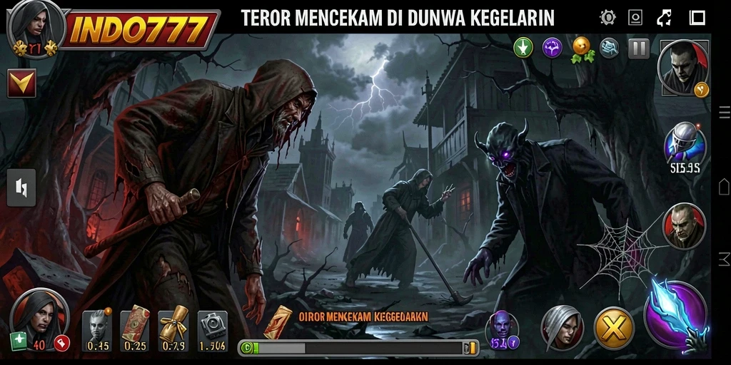 Tampilan seram gameplay INDO777 yang mencekam dan mengintimidasi.