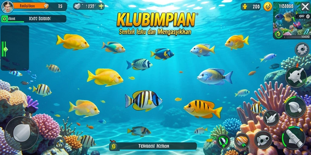 Tampilan gameplay Tembak Ikan di KLUBIMPIAN yang seru dan menarik.