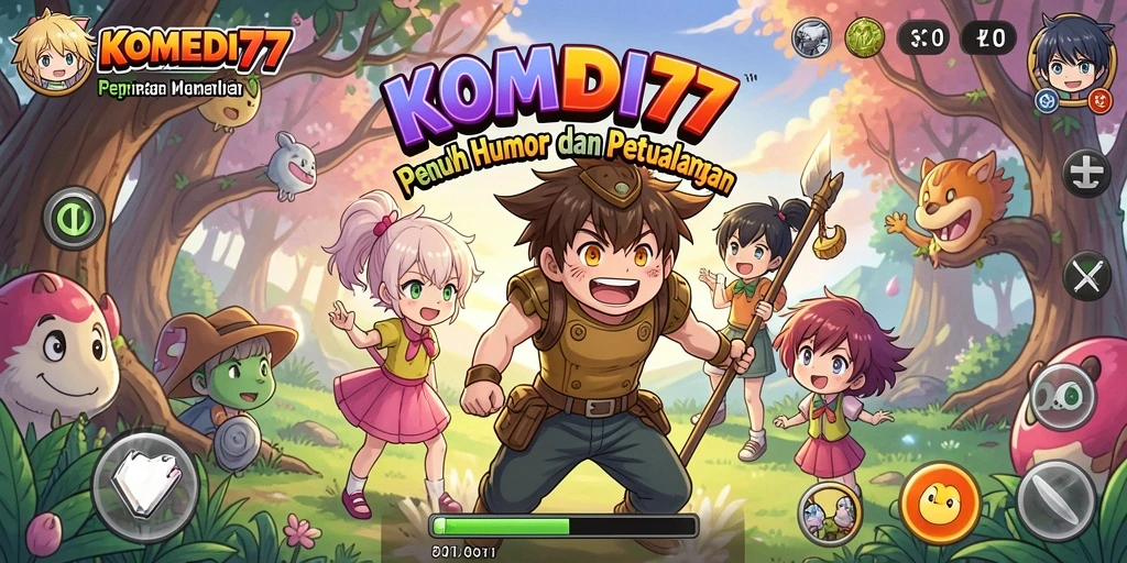 Tampilan gameplay menarik dari KOMEDI77 penuh humor.