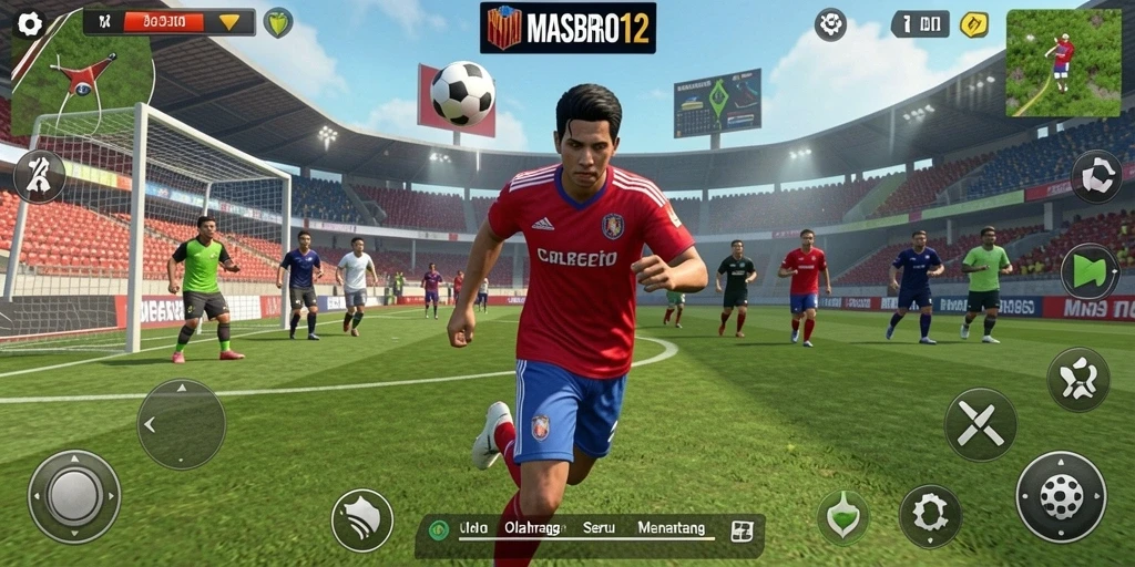 Tampilan gameplay <strong>MASBRO12</strong> yang mendebarkan dengan aksi olahraga.