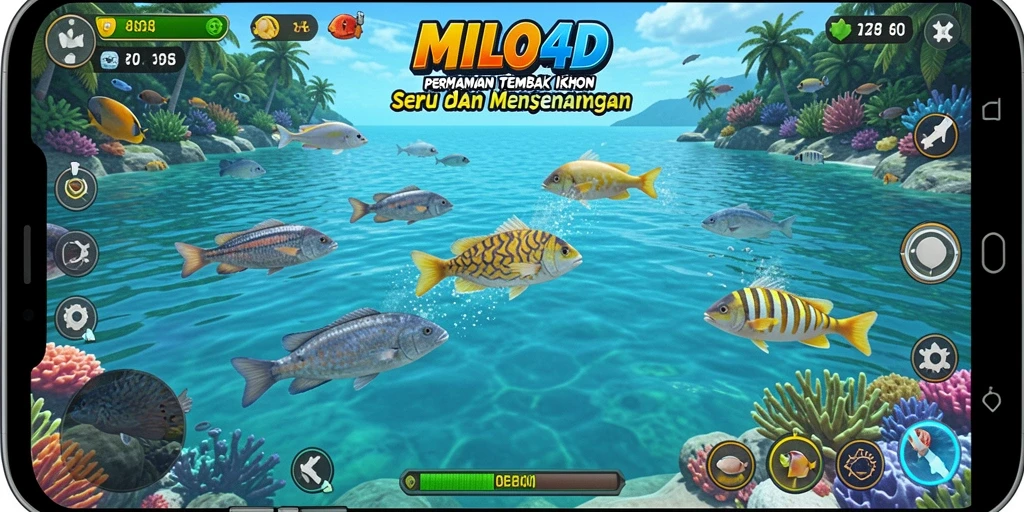 Gameplay seru di bawah laut dengan fitur menembak ikan.