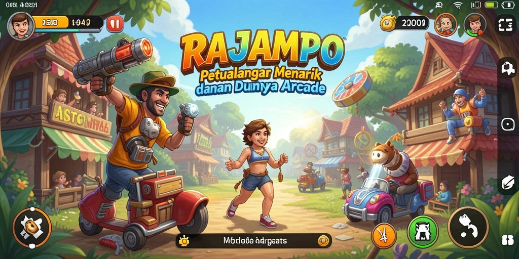 Tangkapan layar gameplay RAJAMPO yang seru dan dinamis.