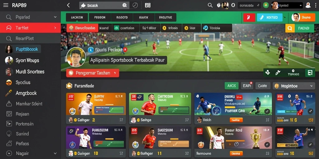 Tampilan menarik dari gameplay taruhan olahraga di RAP89.